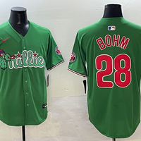Men's Philadelphia Phillies Alec Bohm #28 Green Replica Team Jersey1