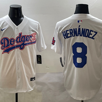 Men's Los Angeles Dodgers Enrique Hernandez #8 White Team Game Jersey