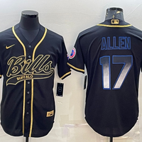 Men's Buffalo Bills Josh Allen #17 Black Game Player Jersey1 Joint Edition