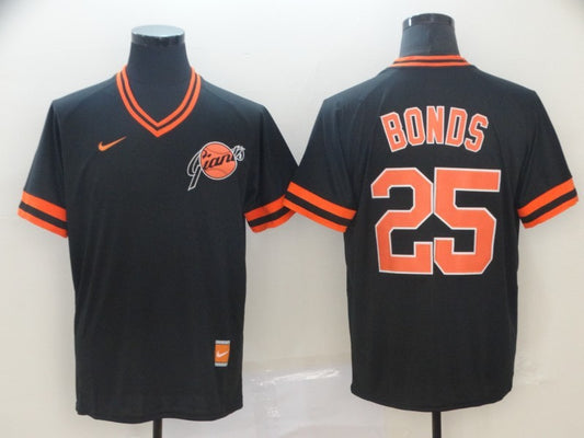 Men's San Francisco Giants Barry Bonds #25 Black Stitched Jersey1