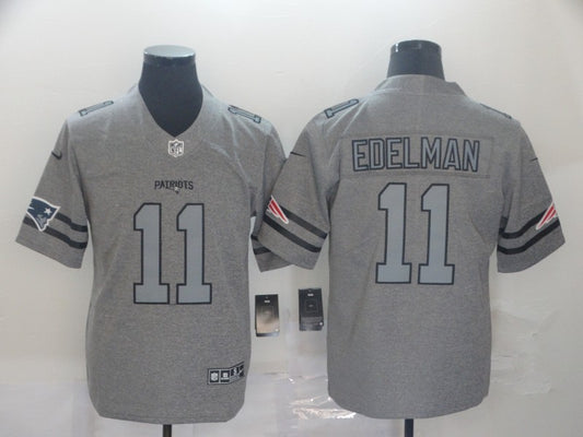 Men's New England Patriots Julian Edelman #11 Gray Game Jersey1