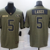 Men's San Francisco 49ers Trey Lance #5 Brown Game Jersey1
