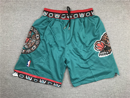 Men's Memphis Grizzlies 1995-96 Green Hardwood Classics Basketball Shorts1