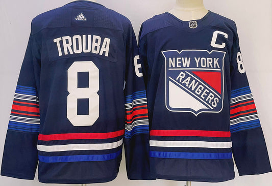 Men's New York Rangers Jacob Trouba #8 Blue Player Jersey1