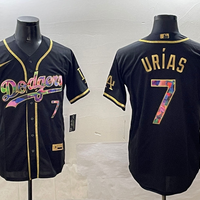 Men's Los Angeles Dodgers Julio Urias #7 Black Limited Player Jersey1