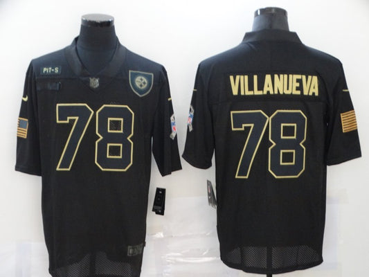 Men's Pittsburgh Steelers Alejandro Villanueva #78 Black Game Player Jersey1