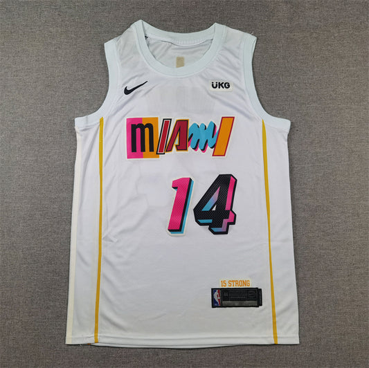 Men's Miami Heat Tyler Herro #14 White 2022/23 Fastbreak Jersey1 - City Edition