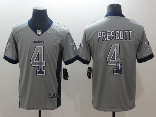 Men's Dallas Cowboys Dak Prescott #4 Gray Authentic Game Jersey1