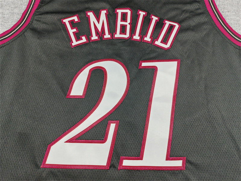Men's Philadelphia 76ers Joel Embiid #21 Black Swingman Jersey - Classic Edition