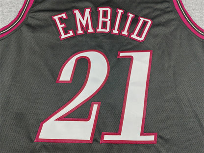 Men's Philadelphia 76ers Joel Embiid #21 Black Swingman Jersey - Classic Edition