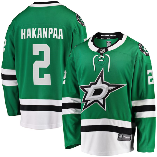 Men's Dallas Stars Jani Hakanpaa #2 Kelly Green Home Breakaway Player Jersey1
