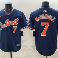 Men's Detroit Tigers Kevin McGonigle #7 Navy Alternate Stadium Jersey