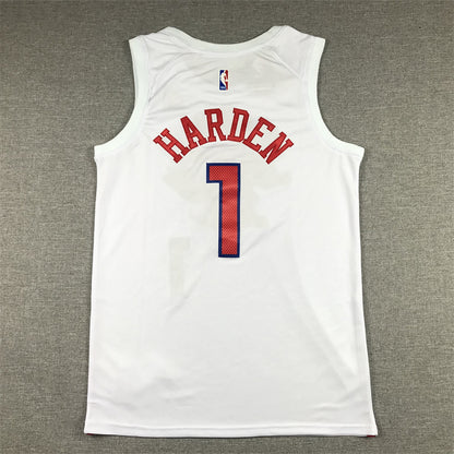 Men's Philadelphia 76ers James Harden #1 White 2022/23 Swingman Jersey1 - City Edition