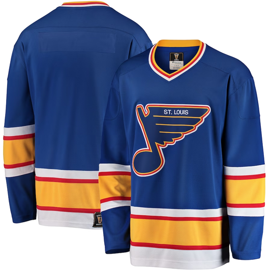 Men's St. Louis Blues Blue Premier Breakaway Heritage Blank Player Jersey1