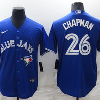 Men's Toronto Blue Jays1 Matt Chapman #26 Blue Replica Baseball Jersey