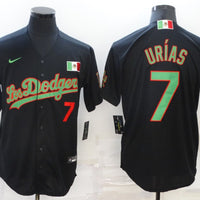 Men's Los Angeles Dodgers Julio Urias #7 Black Player Game Jersey1