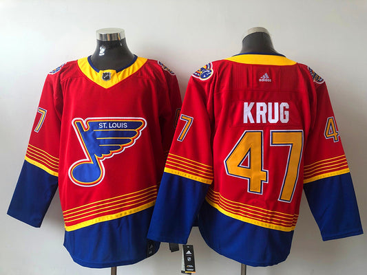 Men's St. Louis Blues Torey Krug #47 Red Breakaway Player Jersey1