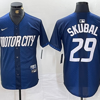 Men's Detroit Tigers Tarik Skubal #29 Navy 2024 City Connect Limited Jersey1