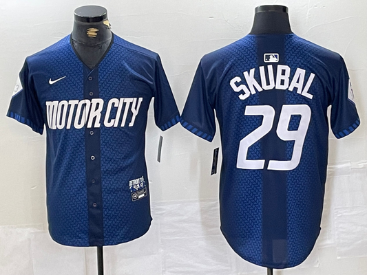 Men's Detroit Tigers Tarik Skubal #29 Navy 2024 City Connect Limited Jersey1