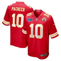 Isiah Pacheco #10 Kansas City Chiefs Red Super Bowl LVII Patch Game Jersey - JerseysFreak