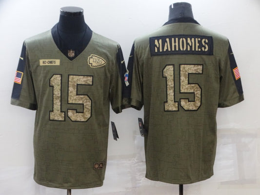 Men's Kansas City Chiefs #15 Patrick Mahomes Brown Game Player Jersey1