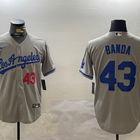 Men's Los Angeles Dodgers Anthony Banda #43 Gray Player Jersey1