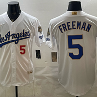 Men's Los Angeles Dodgers Freddie Freeman #5 White 2026 Gold Collection Stadium Jersey