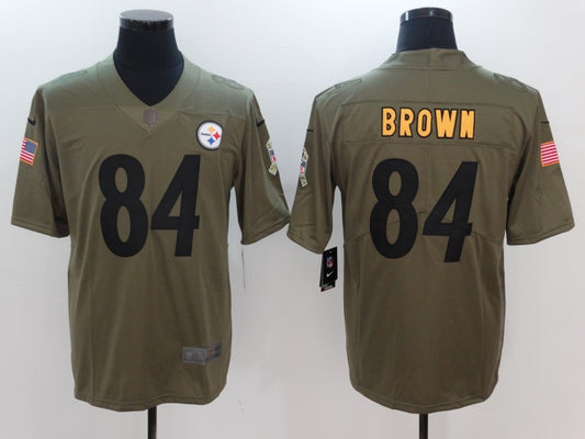 Men's Pittsburgh Steelers Antonio Brown #84 Brown Game Player Jersey1