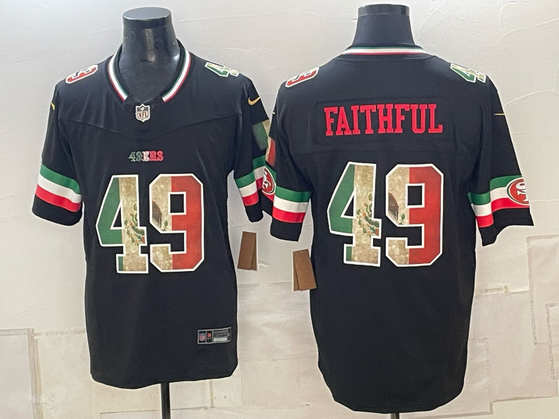 Men's San Francisco 49ers The Faithful #49 Black Game Jersey