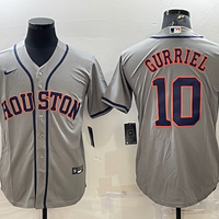 Men's Houston Astros Yuli Gurriel #10 Gray Replica Player Jersey1