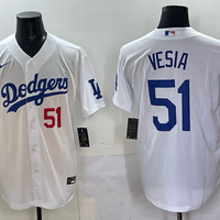 Men's Los Angeles Dodgers Alex Vesia #51 White Home Limited Player Jersey