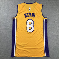 Men's Los Angeles Lakers Kobe Bryant Yellow #8 Swingman Player Jersey1