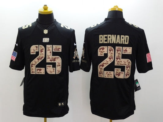 Men's Cincinnati Bengals Giovanni Bernard #25 Black Game Player Jersey1