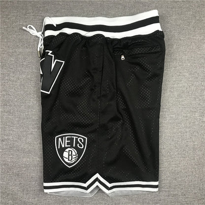 Men's Brooklyn Nets Black Basketball Retro Shorts1
