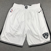 Men's Brooklyn Nets White Basketball Shorts1