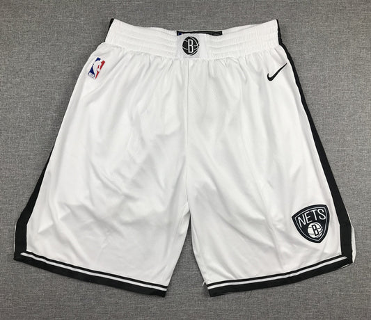 Men's Brooklyn Nets White Basketball Shorts1