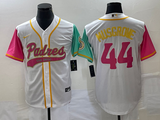 Men's San Diego Padres Joe Musgrove #44 White City Connect Replica Player Jersey1 Joint Edition