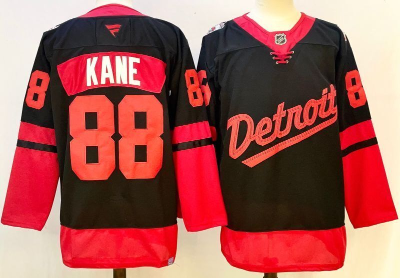 Men's Detroit Red Wings Patrick Kane #88 Fanatics Black Player Jersey