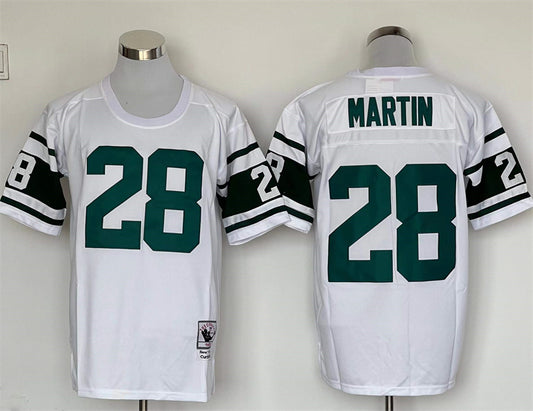 Men's New York Jets Curtis Martin Mitchell & Ness White Legacy Replica Jersey1