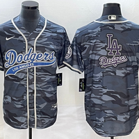 Men's Los Angeles Dodgers Grey Camouflage Team Jersey1 Joint Edition