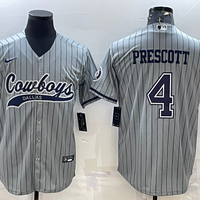 Men's Dallas Cowboys Dak Prescott #4 Gray Game Player Jersey1 Joint Edition