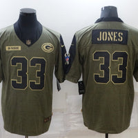 Men's Green Bay Packers Aaron Jones #33 Brown Game Player Jersey1
