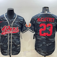 Men's San Francisco 49ers Christian McCaffrey #23 Grey Camouflage Player Jersey1 Joint Edition