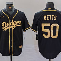 Men's Los Angeles Dodgers Mookie Betts #50 Black Player Jersey1