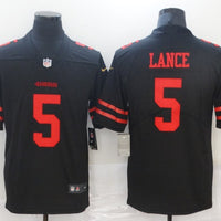 Men's San Francisco 49ers Trey Lance #5 Black Game Jersey1