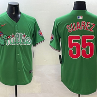 Men's Philadelphia Phillies Ranger Suarez #55 Green Replica Team Jersey1