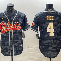 Men's Kansas City Chiefs Rashee Rice #4 Grey Camouflage Player Jersey1 Joint Edition