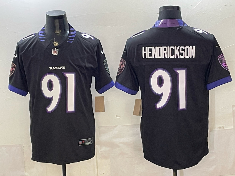 Trey Hendrickson #91 Baltimore Ravens Black Vapor F.U.S.E. Limited Jersey - JerseysFreak