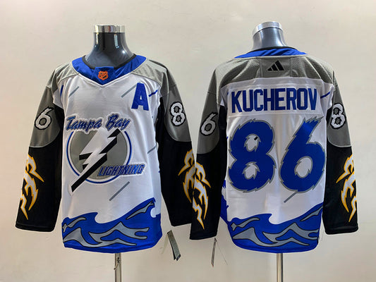 Men's Tampa Bay Lightning Nikita Kucherov #86 White Home Breakaway Player Jersey1