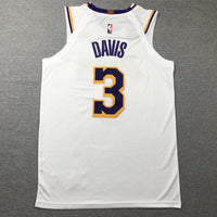 Men's Los Angeles Lakers Anthony Davis White #3 NBA Swingman Jersey1